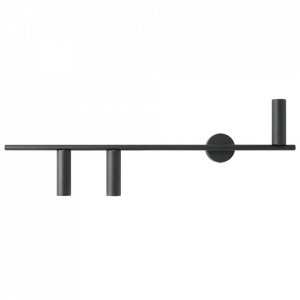 Aplica neagra din metal cu 3 becuri Trevo Left Quiet Object