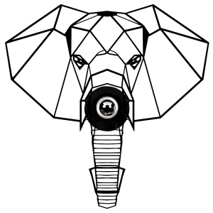 Aplica neagra din metal Elephant The Home Collection