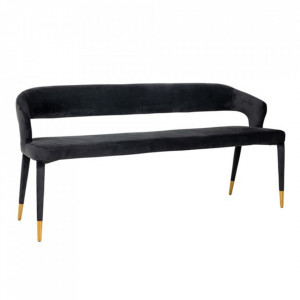 Banca gri antracit din catifea si inox 160 cm Colleene Richmond Interiors