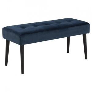 Bancheta albastru navy/neagra din textil 95 cm Glory Quiet Object
