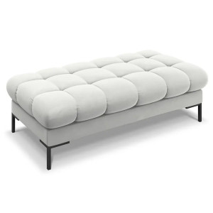 Bancheta argintie/neagra din catifea 133 cm Mamaia Micadoni