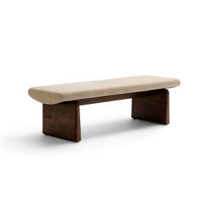 Bancheta bej din lemn 51 cm Topaz Kave Home