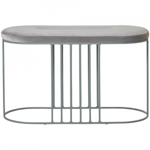 Bancheta din catifea gri 80 cm Posea Bolia