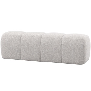 Bancheta ecru din textil 160 cm Mojo Boucle Woood