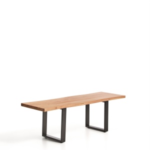 Bancheta maro/neagra din lemn 140 cm Uxue Kave Home