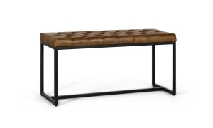 Bancheta maro/neagra din piele 96 cm Chocolate Giner y Colomer