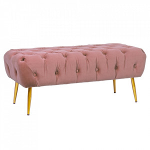 Bancheta roz din catifea 103 cm Giacinta Bizzotto