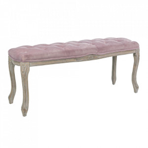 Bancheta roz din catifea 110 cm Mathilde Bizzotto