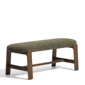 Bancheta verde/maro din textil 120 cm Granite Chenille Kave Home
