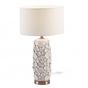 Baza pentru veioza alba/maro alama din ceramica 52 cm Sorea Thai Natura