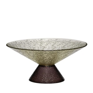 Bol decorativ verde/maro din sticla 25 cm Bonbon Hubsch