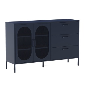 Bufet inferior albastru din metal 140 cm Diora Quiet Object
