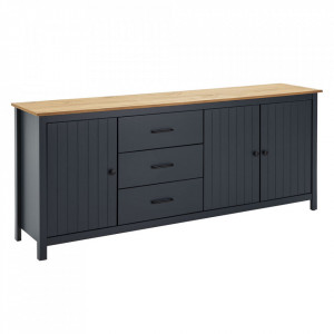 Bufet inferior albastru/maro din lemn 190 cm Miranda Quiet Object
