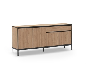 Bufet inferior maro/negru din metal 180 cm Lorenza The Home Collection