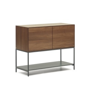 Bufet inferior maro/negru din metal 98 cm Vedrana Walnut Kave Home