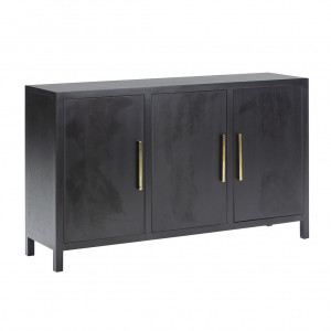 Bufet inferior negru/auriu din lemn 150 cm Pokem Thai Natura