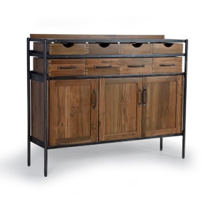 Bufet inferior negru/maro din lemn 140 cm Marseille Giner y Colomer
