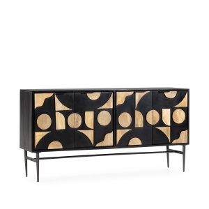 Bufet inferior negru/maro din lemn 175 cm Navya The Home Collection