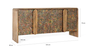 Bufet maro/multicolor din lemn 161 cm Mosaic Giner y Colomer
