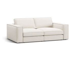 Canapea alba din textil pentru 3 persoane Pola Micadoni