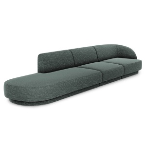 Canapea albastru petrol din textil pentru 4 persoane Miley Right Micadoni