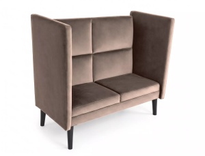 Canapea bej din catifea pentru 2 persoane Lotus The Home Collection