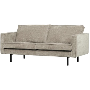 Canapea bej inchis din textil pentru 2,5 persoane Rodeo Rib Woood