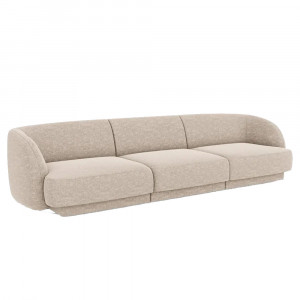 Canapea bej inchis din textil pentru 3 persoane Miley Chenille Micadoni