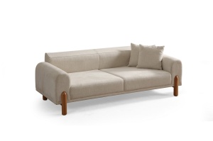 Canapea crem din textil pentru 3 persoane Lyke The Home Collection