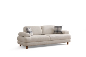 Canapea crem din textil pentru 3 persoane Nice The Home Collection
