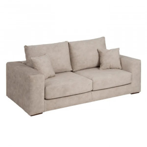 Canapea crem din textil si lemn de pin pentru 2 persoane Dutton The Home Collection