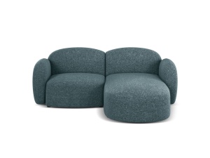 Canapea cu colt albastru deschis din textil pentru 3 persoane Blair Eden Right Micadoni
