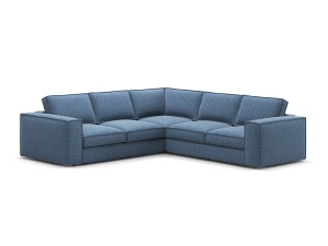 Canapea cu colt albastru inchis din textil pentru 4 persoane Pola Symmetrical Micadoni