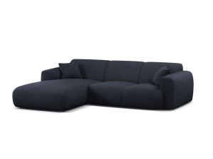 Canapea cu colt albastru navy din textil pentru 4 persoane Molino Eden Left Micadoni