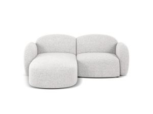 Canapea cu colt argintie din textil pentru 3 persoane Blair Eden Left Micadoni