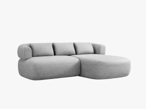 Canapea cu colt argintie din textil pentru 5 persoane Jenny Chenille 200 Right Micadoni