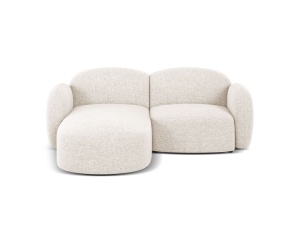 Canapea cu colt bej deschis din textil pentru 3 persoane Blair Eden Left Micadoni