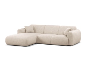 Canapea cu colt bej deschis din textil pentru 4 persoane Molino Eden Left Micadoni