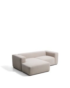 Canapea cu colt bej din textil pentru 2 persoane Blok Chenille Left Kave Home