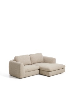 Canapea cu colt bej din textil pentru 3 persoane Vera Right Mix Kave Home