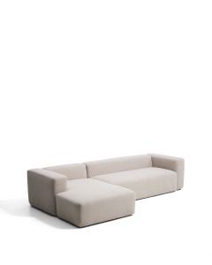Canapea cu colt bej din textil pentru 4 persoane Blok Chenille Left 174 Kave Home