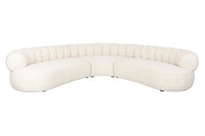 Canapea cu colt bej din textil pentru 7 persoane Duvane Dutchbone