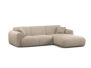 Canapea cu colt bej inchis din textil pentru 4 persoane Molino Eden Right Micadoni