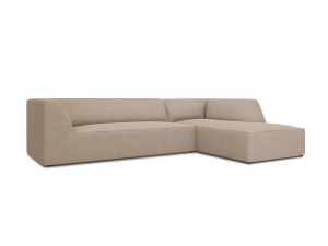 Canapea cu colt bej inchis din textil pentru 4 persoane Ruby Ottawa M Right Micadoni