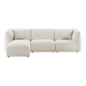 Canapea cu colt din textil alb 276 cm Clyde Left Lounge House Nordic