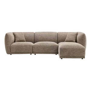 Canapea cu colt din textil maro 276 cm Clyde Right Lounge House Nordic