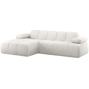 Canapea cu colt ecru din textil 284 cm Mojo Woolly Left Woood