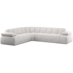 Canapea cu colt ecru din textil 310 cm Mojo Boucle Left Woood