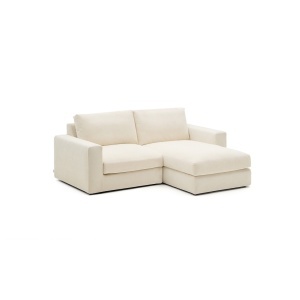 Canapea cu colt ecru din textil pentru 3 persoane Alea Right Kave Home