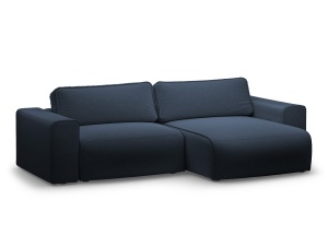 Canapea cu colt extensibila albastru royal din textil pentru 3 persoane Victor Right Micadoni